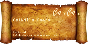 Csikós Csaba névjegykártya