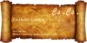 Csikós Csaba névjegykártya
