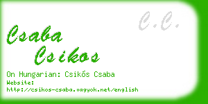 csaba csikos business card